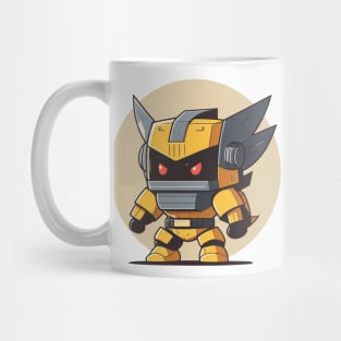 Colourful Japanese ninja warrior mech robot modern kawaii style illustration Mug